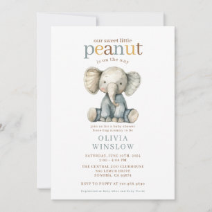 Whimsical Little Elefant Baby Shower Inbjudningar