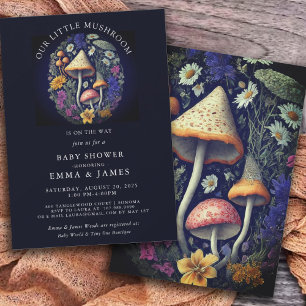 Whimsical Little Mushroom Baby Shower-inbjudan Inbjudningar
