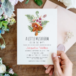 Whimsical Little Mushroom Baby Shower Inbjudningar