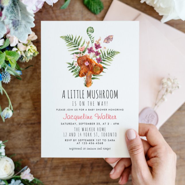 Whimsical Little Mushroom Baby Shower Inbjudningar (Skapare uppladdad)