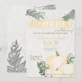 Whimsical Little Pumpkin Gult Baby Shower Inbjudningar