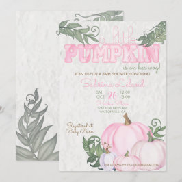 Whimsical Little Pumpkin Rosa Girl Baby Shower Inbjudningar