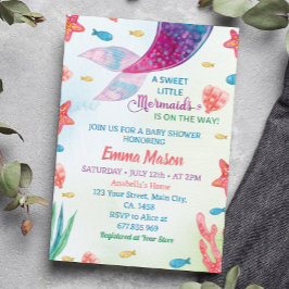 Whimsical Little Sjöjungfru Baby Shower-inbjudan Inbjudningar