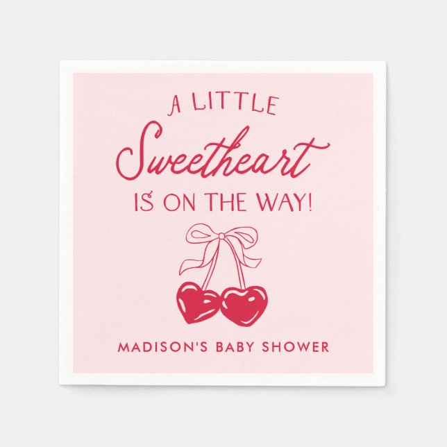 Whimsical Little Sweetheart Baby Shower Pappersservett (Framsidan)