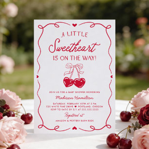 Whimsical Little Sweetheart Valentines Baby Shower Inbjudningar