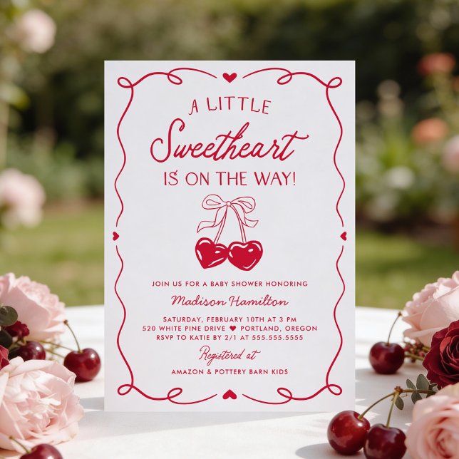 Whimsical Little Sweetheart Valentines Baby Shower Inbjudningar (Skapare uppladdad)
