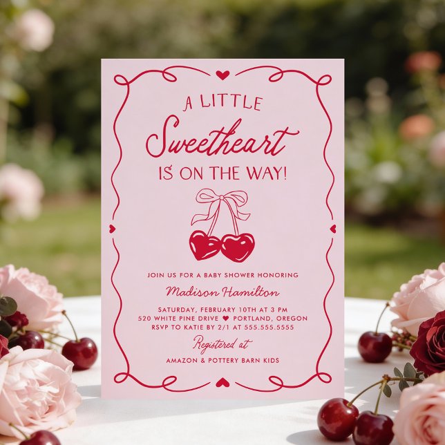 Whimsical Little Sweetheart Valentines Baby Shower Inbjudningar (Skapare uppladdad)