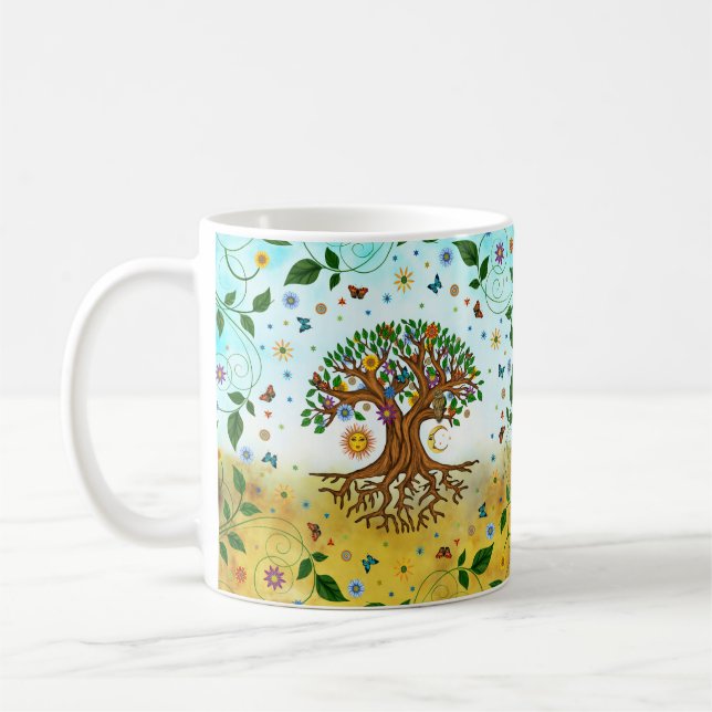 Whimsical Livets träd - Yggdrasil Kaffemugg (Vänster)