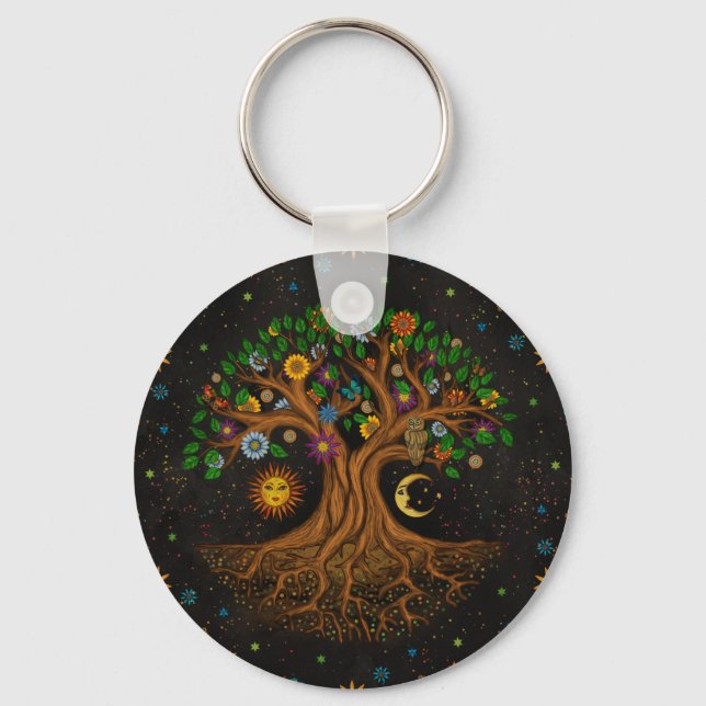 Whimsical Livets träd - Yggdrasil Nyckelring (Framsida)