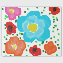 Whimsical Ljus Abstrakt Blommig Presentpapper