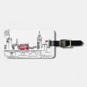 Whimsical London-bagagemärke Bagagebricka