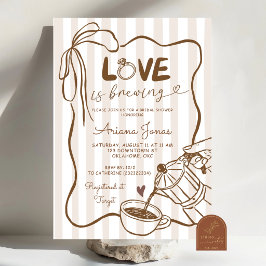 Whimsical Love brygger kaffe Bröllopsdusch Inbjudningar