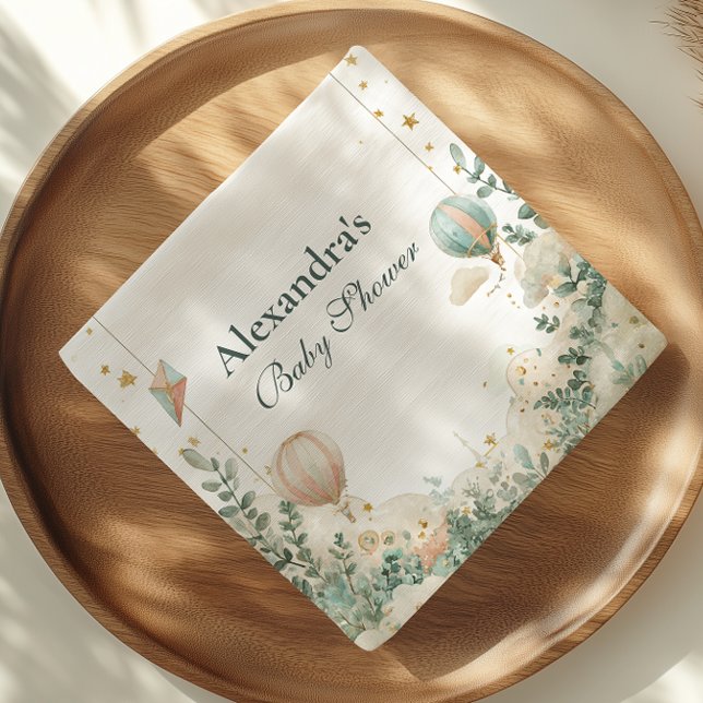 Whimsical Luftballong Baby Shower Pappersservett (Skapare uppladdad)