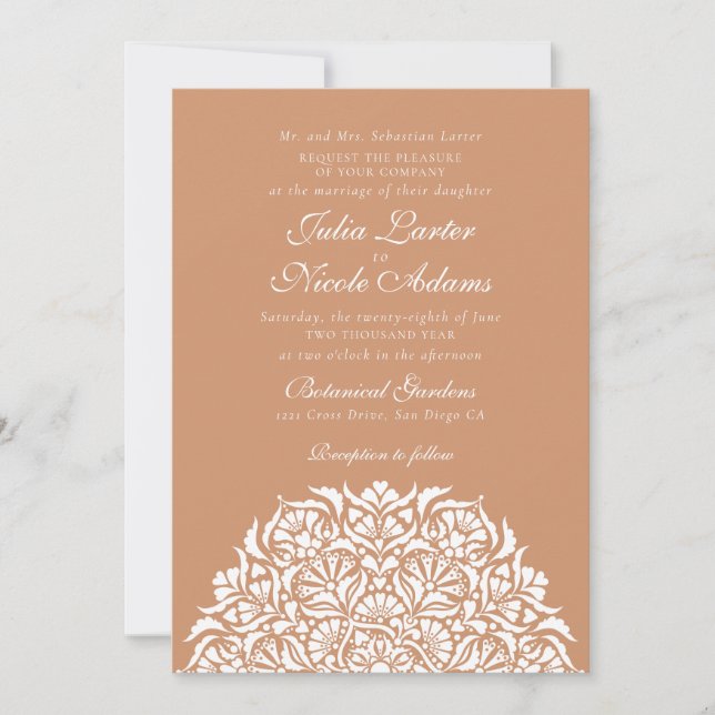 Whimsical Luxury Ivory Floral Style Border Wedding Inbjudningar (Framsida)