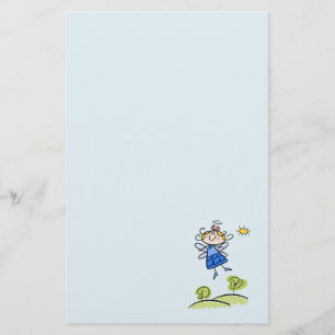 Whimsical Lycklig Flies Angel Fairy Brevpapper