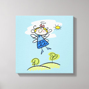 Whimsical Lycklig Flies Angel Fairy Canvastryck