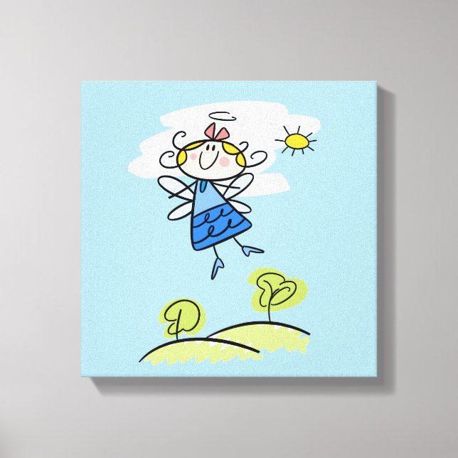Whimsical Lycklig Flies Angel Fairy Canvastryck (Framsida)