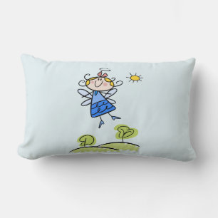 Whimsical Lycklig Flies Angel Fairy Lumbarkudde