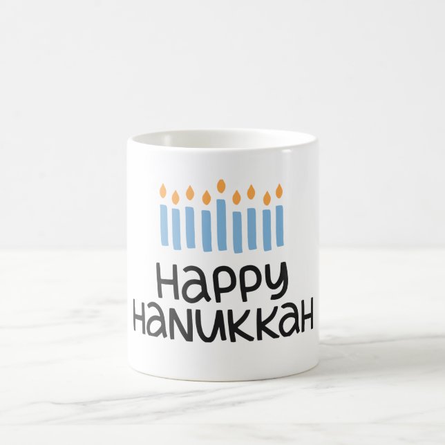 Whimsical Lycklig Hanukkah roligt typografi Kaffemugg (Center)