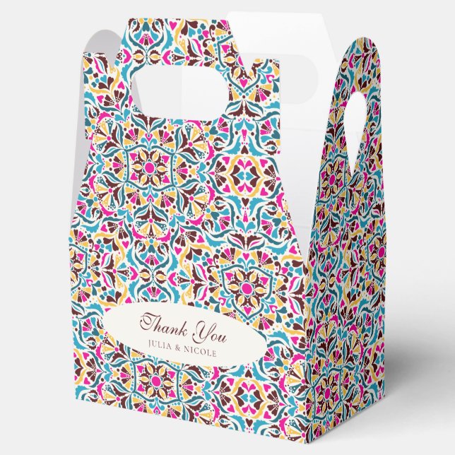 Whimsical Lyx Ivory Blommig Stil Kant Bröllop Presentaskar (Öppnad)