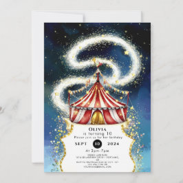 Whimsical Magic Circus Birthday Inbjudningar