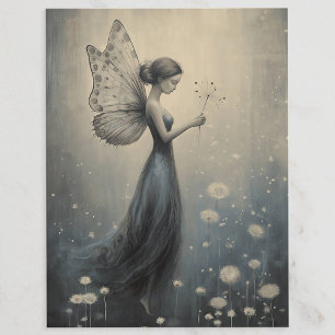 Whimsical Magic Dandelion Fairy Vykort