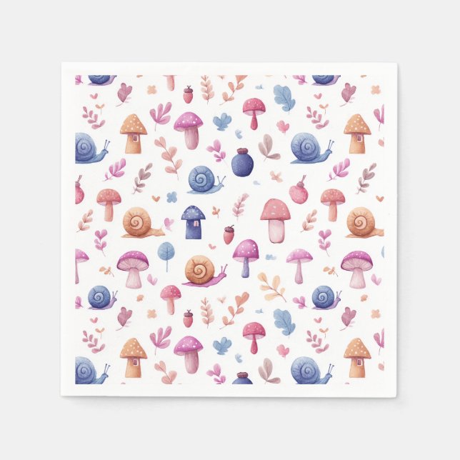 Whimsical Magic Garden Mönster Napkins Pappersservett (Framsidan)