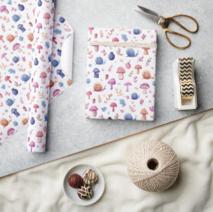 Whimsical Magic Garden Mönster Wrapping Papper Rol Presentpapper