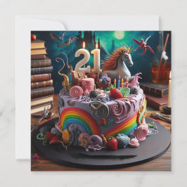 WHIMSICAL MAGICAL 21ST BIRTHDAY CAKE KORT