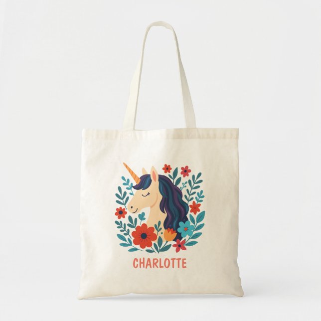 Whimsical Magical Enhörning Personlig  Tygkasse (Framsidan)