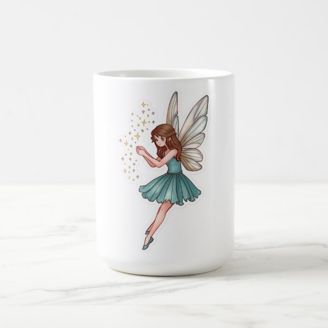 Whimsical Magical Fairy-dekaler Kaffemugg (Center)