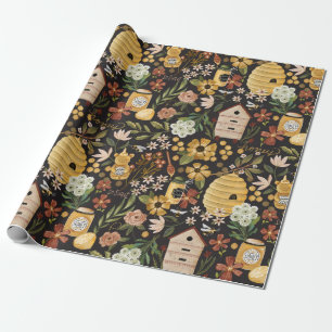Whimsical Målade Bihus Honung Presentpapper