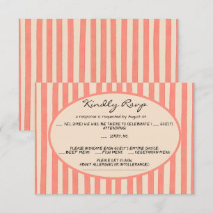 Whimsical Målade Pinstripes Bröllop RSVP-kort Inbjudningar