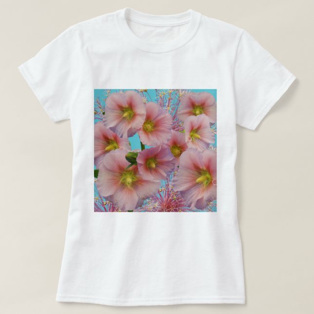 Whimsical Malva Blom Foto Collage T Shirt (Design framsida)