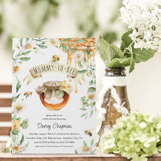 Whimsical Mamman-blir-till-Bi Babyshower  Inbjudningar (Skapare uppladdad)