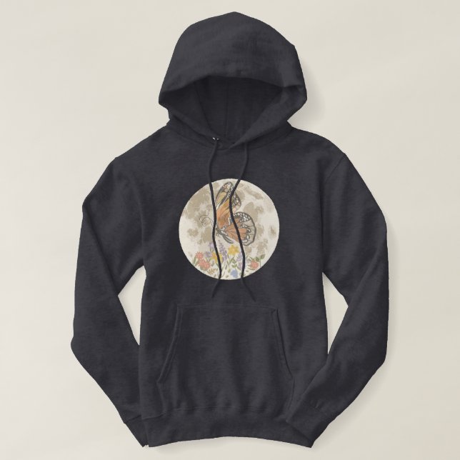 Whimsical månblomma hoodie (Design framsida)