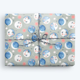 Whimsical Måne Phases Presentpapper