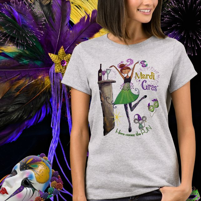 Whimsical Mardi Gras Bästa Vän Tröja Grön Klänning (Whimsical Mardi Gras Best Friend Shirt Green Dress)
