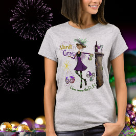 Whimsical Mardi Gras Bästa Vän Tröja Lila