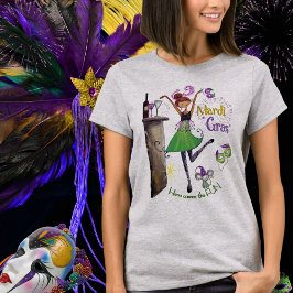 Whimsical Mardi Gras Best Friend Shirt Green Dress T
