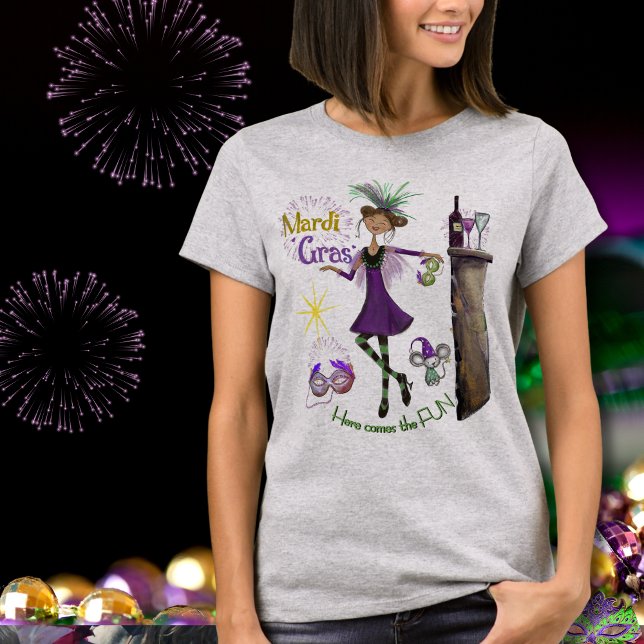 Whimsical Mardi Gras Best Friend Shirt Purple  T (Whimsical Mardi Gras Best Friend Shirt Purple )