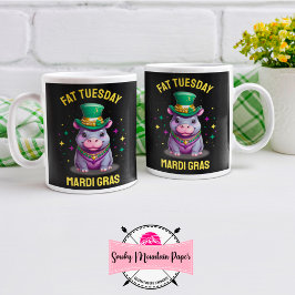 Whimsical Mardi Gras Tjock tisdag Hippo Kaffemugg