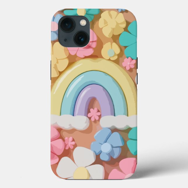 Whimsical Marshmallow Blooms - Vibrant Phone Case (Baksida)
