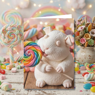 Whimsical Marshmallow Marsvin Tänker På Dig Kort