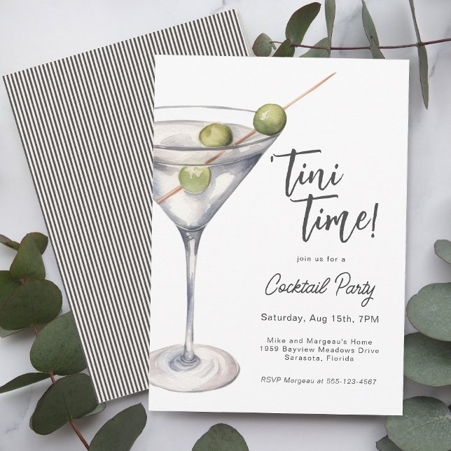 Whimsical Martini Cocktail Party-inbjudan Inbjudningar (Available as printed or paperless digital download!)