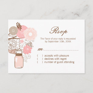 Whimsical Mason Burk Bröllop OSA Cards Kort