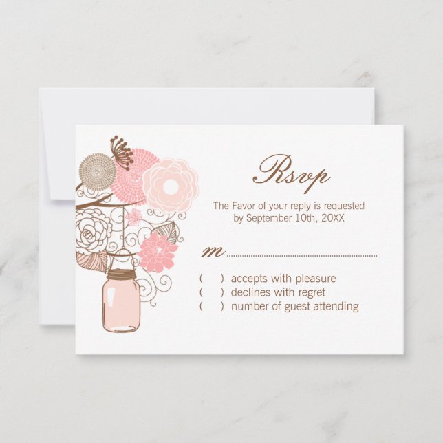 Whimsical Mason Burk Bröllop OSA Cards Kort (Framsida)