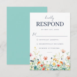 Whimsical Meadow Bröllop OSA Card Kort