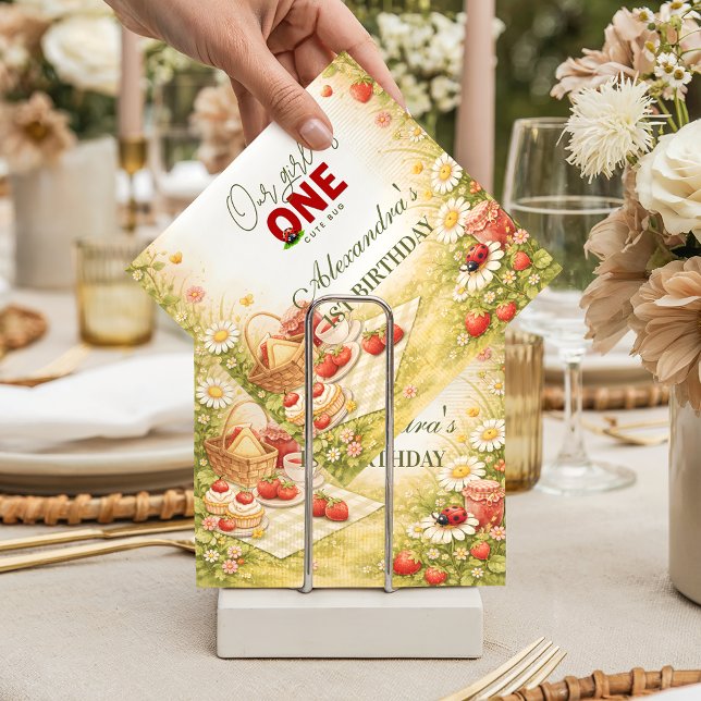 Whimsical Meadow Lady Bug 1st Birthday Pappersservett (Skapare uppladdad)