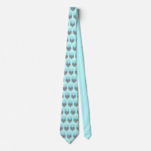 Whimsical Menorah Manar Light Blue Neck Tie